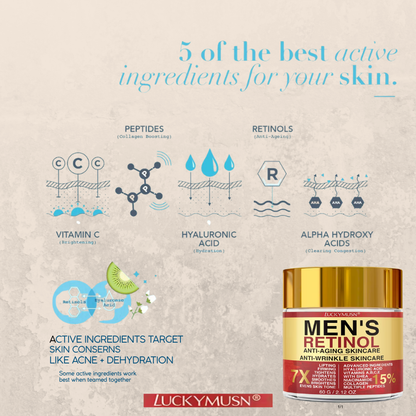 Advanced Retinol Moisturizer for Men – Hydrating, Anti-Aging Facial Cream